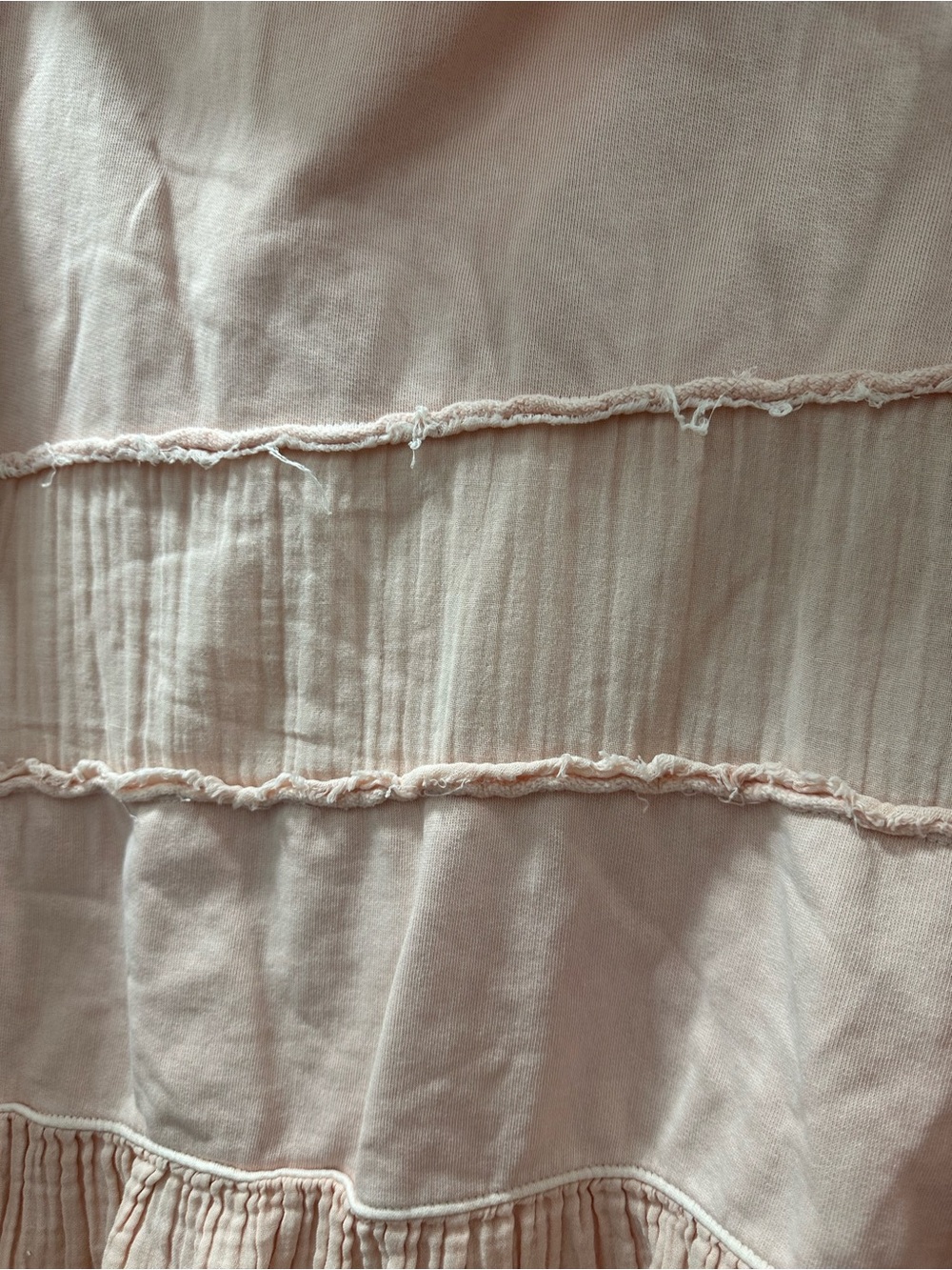 Free People Sail Away Hoodie Gauze Tiered Boho Pullover Top Oversized Pink Small - Picture 2 of 7